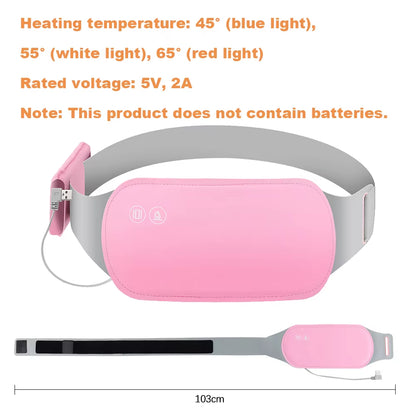 USB Menstrual Electric Heating Pad for Abdominal Vibration Massager Women Period Care Belly Heater Winter Warming Palace Belt